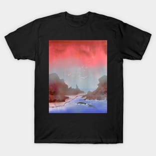 Peaceful Stormy Ocean Shoreline T-Shirt